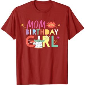 imageStar Wars Grogu Mandalorian Toon Mom of the Birthday Girl TShirtCranberry Red