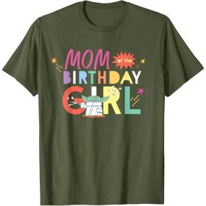 imageStar Wars Grogu Mandalorian Toon Mom of the Birthday Girl TShirtOlive Green