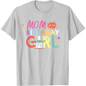 imageStar Wars Grogu Mandalorian Toon Mom of the Birthday Girl TShirtSilver Grey