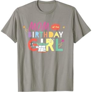 imageStar Wars Grogu Mandalorian Toon Mom of the Birthday Girl TShirtSlate Grey