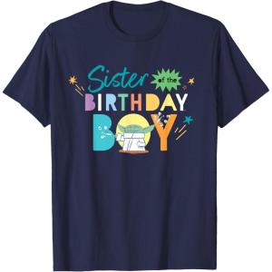 imageStar Wars Grogu Mandalorian Toon Sister of the Birthday Boy TShirtNavy Blue