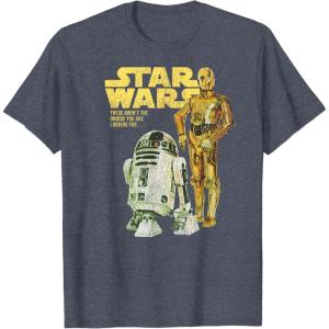 imageStar Wars R2D2 ampamp C3PO Logo Portrait TShirtHeather Blue