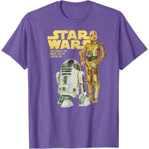 imageStar Wars R2D2 ampamp C3PO Logo Portrait TShirtPurple Heather
