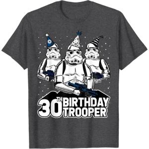 imageStar Wars Stormtrooper Party Hats Trio 30th Birthday Trooper TShirtDark Heather Grey