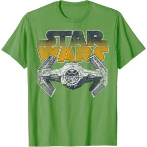 imageStar Wars Super Retro Tie Fighter Classic Logo TShirt TShirtGrass Green