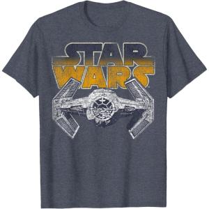 imageStar Wars Super Retro Tie Fighter Classic Logo TShirt TShirtHeather Blue