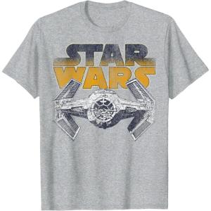 imageStar Wars Super Retro Tie Fighter Classic Logo TShirt TShirtHeather Grey
