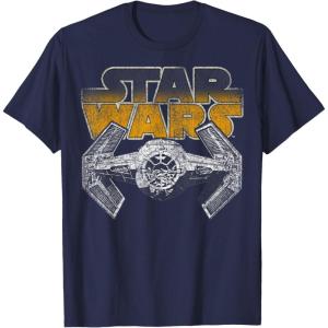 imageStar Wars Super Retro Tie Fighter Classic Logo TShirt TShirtNavy Blue