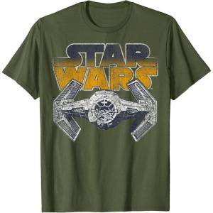 imageStar Wars Super Retro Tie Fighter Classic Logo TShirt TShirtOlive Green