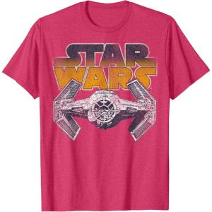 imageStar Wars Super Retro Tie Fighter Classic Logo TShirt TShirtRed Heather