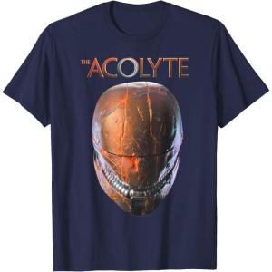 imageStar Wars The Acolyte Sith Lord Helmet Portrait Vintage TShirtNavy Blue