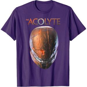 imageStar Wars The Acolyte Sith Lord Helmet Portrait Vintage TShirtPurple