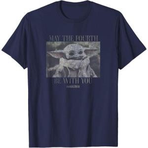 imageStar Wars The Mandalorian Fourth With You TShirtNavy Blue