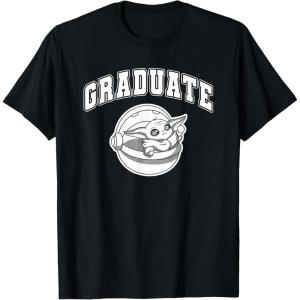 imageStar Wars The Mandalorian Graduate Grogu High School Style TShirtBlack