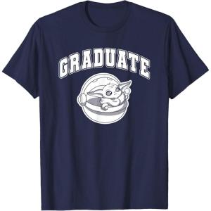 imageStar Wars The Mandalorian Graduate Grogu High School Style TShirtNavy Blue