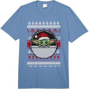 imageStar Wars The Mandalorian Grogu Ugly Christmas Sweater Comfort Colors Adult Heavyweight TshirtDeep Blue