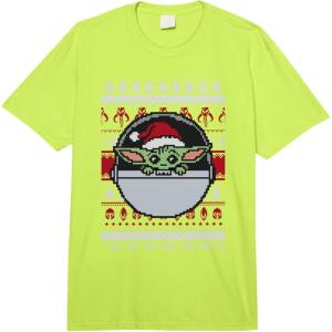 imageStar Wars The Mandalorian Grogu Ugly Christmas Sweater Comfort Colors Adult Heavyweight TshirtLight Yellow
