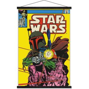 imageTrends International Star Wars Saga  Boba Fett  Comic Cover Wall Poster 34L x 224W Premium Unframed VersionPremium Print and Black Hanger Bundle