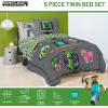 imageJay Franco Kids Comforter Set Includes Sheets and Pillow Covers  Soft and Cozy Bed Set for Stylish Room Decor Dark Blue  Star Wars 5 Piece Twin BeddingGrey  Minecraft Movie
