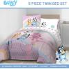 imageJay Franco Kids Comforter Set Includes Sheets and Pillow Covers  Soft and Cozy Bed Set for Stylish Room Decor Dark Blue  Star Wars 5 Piece Twin BeddingPink  Bluey