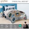 imageJay Franco Kids Comforter Set Includes Sheets and Pillow Covers  Soft and Cozy Bed Set for Stylish Room Decor Dark Blue  Star Wars 5 Piece Twin BeddingDark Grey  Harry Potter