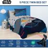 imageJay Franco Kids Comforter Set Includes Sheets and Pillow Covers  Soft and Cozy Bed Set for Stylish Room Decor Dark Blue  Star Wars 5 Piece Twin BeddingDark Blue  Star Wars