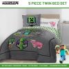 imageJay Franco Kids Comforter Set Includes Sheets and Pillow Covers  Soft and Cozy Bed Set for Stylish Room Decor Dark Blue  Star Wars 5 Piece Twin BeddingGrey  Minecraft Movie
