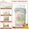 imageJay Franco Kids Comforter Set Includes Sheets and Pillow Covers  Soft and Cozy Bed Set for Stylish Room Decor Dark Blue  Star Wars 5 Piece Twin BeddingMulti  Lion King
