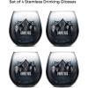 imageJoyJolt Star Wars Dark Side Stemless Drinking Glasses Set of 4 15 oz Tumblers Kitchen Glasses ft General Grievous Kylo Ren Darth Vader Emperor Palpatine Darth MaulLarge