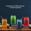 imageJoyJolt Star Wars Now Playing Collection Tumblers 169oz Classic Can Shape Tumbler Drinking Glass Cups Set Glass Tumbler Set of 4 wGlass Straws Star Wars Gifts Star Wars Glassware Large ClearStar Wars
