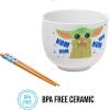 imageSilver Buffalo Star Wars Japanese Art Featuring Darth Vader Yoda Chewbacca Death Star and Stormtrooper Ceramic Ramen Noodle Rice Bowl with Chopsticks Microwave Safe 30 OuncesMandalorian Baby Yoda Grogu