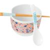 imageSilver Buffalo Star Wars Japanese Art Featuring Darth Vader Yoda Chewbacca Death Star and Stormtrooper Ceramic Ramen Noodle Rice Bowl with Chopsticks Microwave Safe 30 OuncesLilo and Stitch Flower and Leaves Pattern Spoon