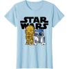 imageStar Wars Boba R2D2 and C3PO Cute Cartoon Graphic TShirt TShirtBaby Blue