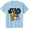 imageStar Wars Boba R2D2 and C3PO Cute Cartoon Graphic TShirt TShirtBaby Blue