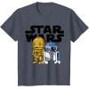 imageStar Wars Boba R2D2 and C3PO Cute Cartoon Graphic TShirt TShirtHeather Blue
