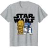 imageStar Wars Boba R2D2 and C3PO Cute Cartoon Graphic TShirt TShirtHeather Grey