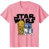 imageStar Wars Boba R2D2 and C3PO Cute Cartoon Graphic TShirt TShirtPink
