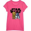 imageStar Wars Boba R2D2 and C3PO Cute Cartoon Graphic TShirt TShirtPink Heather