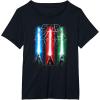 imageStar Wars Classic Epic Lightsabers Jedi Force Logo TShirtBlack