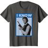 imageStar Wars Classic Han Solo I Know You Love Me Poster TShirtAsphalt Grey