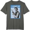imageStar Wars Classic Han Solo I Know You Love Me Poster TShirtAsphalt Grey