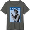 imageStar Wars Classic Han Solo I Know You Love Me Poster TShirtAsphalt Grey