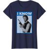 imageStar Wars Classic Han Solo I Know You Love Me Poster TShirtNavy Blue