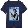 imageStar Wars Classic Han Solo I Know You Love Me Poster TShirtNavy Blue