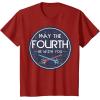 imageStar Wars Classic May The Fourth Be With You Circle Logo TShirtCranberry Red