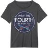 imageStar Wars Classic May The Fourth Be With You Circle Logo TShirtDark Heather Grey