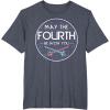 imageStar Wars Classic May The Fourth Be With You Circle Logo TShirtHeather Blue
