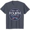 imageStar Wars Classic May The Fourth Be With You Circle Logo TShirtHeather Blue