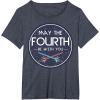 imageStar Wars Classic May The Fourth Be With You Circle Logo TShirtHeather Blue