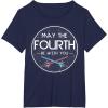 imageStar Wars Classic May The Fourth Be With You Circle Logo TShirtNavy Blue